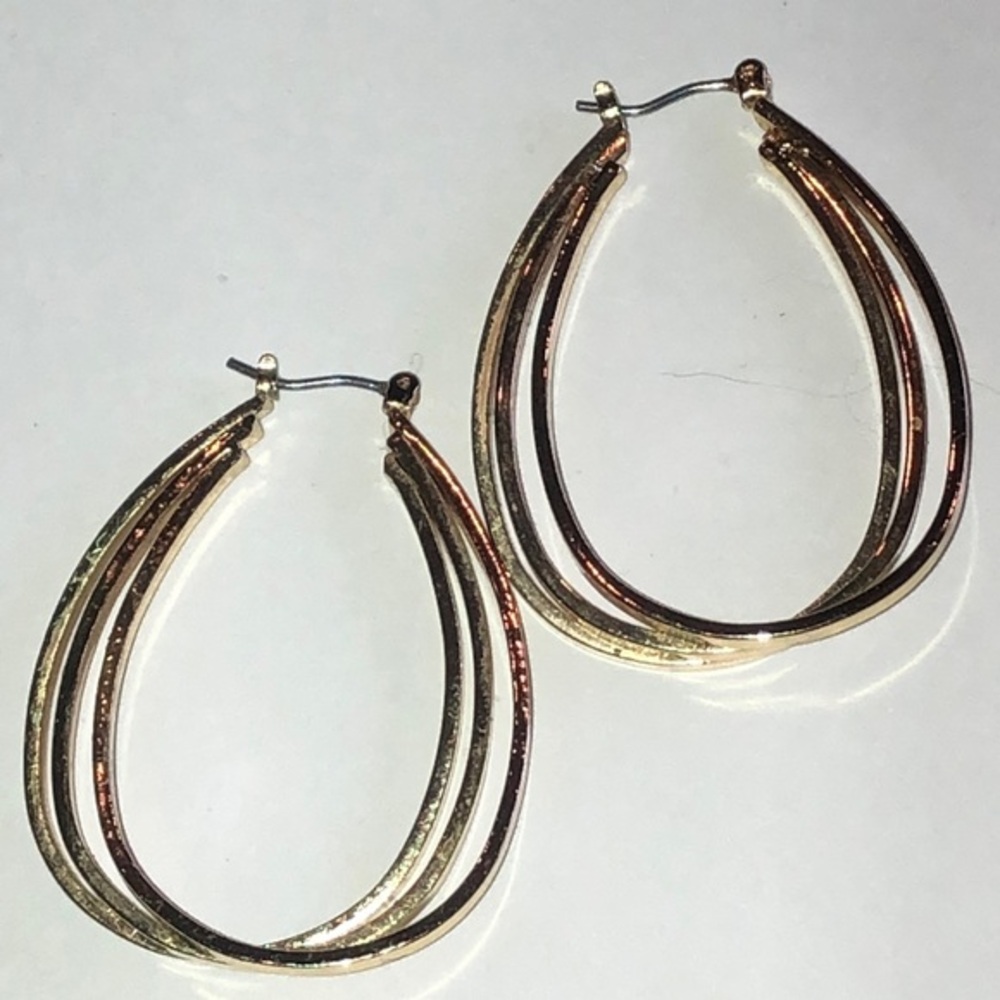 Elegant Gold Tone Retro Boho Hoop Earrings
